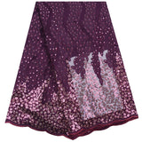 Kalume New Arrival 3D African Dry Lace Fabric Embroidery French Mesh Lace Fabrics With Sequins for Nigerian Party Dresses F1798