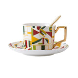 Bone China Tea Mug Coffee Cup Set With Golden Handle Drinkware Set