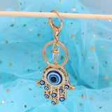 Evil Eye Fashion Alloy Hassam Shape Charm Car Keychain Jewelry Pendant With BULE EVIL EYE BEAD  EY4742