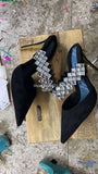 New Women Sandals Shining Crystal Heel Women Sexy High Heels Summer Sandals Slipper Shoes