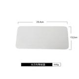 European Style Rectangular White Ceramics Cake Pan with Golden Metal Display
