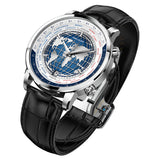 AGELOCER Swiss Brand Designer Men's Watch With World Time Date Power Reserve 80 Hours Self-Winding Mechanical Automatic Watches