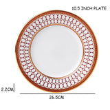 Ceramics Flat Plate Bone China Cup Saucer Set Red Platter Tableware European Style Western Dinner Dishes Coffee Cup Set 1pcs
