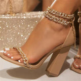 Busy Girl High-Heeled Chain Pointed Toe Fashion Stiletto