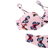 HOT Summer Women's Bikini Sets Swimsuit 2pcs Fashion Sexy  Print Bathing Suit With Chest Pad and Steel Support