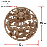 Chinese Dragon and Phoenix Mascot Unpainted Retro Line Wood Decals