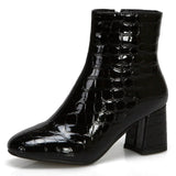 Snake Leather Women's Ankle Boots Autumn Winter Short Boots Women Shoes