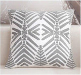 Junwell Delicate Cotton Canvas Embroidery 45cm Square Damask Decorative Pillow Cover(no Filling )  Couch Throw Cushion Cover - shopwishi 