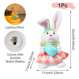 Easter Rabbit Ear With Light Luminous Faceless Gnome Dwarf Dolls Easter