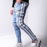 Ripped Washed Skinny Denim Jeans