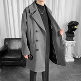 Everland OEM Coat Mens Double Breasted Windbreaker Long Style Woolen Overcoat Blouses Male Winter Fashion Wear