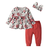 Toddler Girls Cute Casual Floral Top and Pants Set