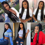 For Black Women With Baby Hair Wig Brazilian 13X4 Straight Transparent Hd 100% Raw Virgin Human Hair Lace Front Wigs