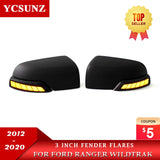 Running LED Mirror Covers for Ford Ranger 2012-2019 2020 T6 T7 T8 Wildtrak Double Cabin With Lights