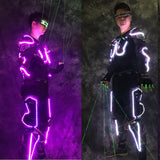Green Laser Cloth Dancer Dj Stage Show Laser Gloves Costume Led Light Up Costumes Ballroom Dance Luminous Robot Suit Glasses