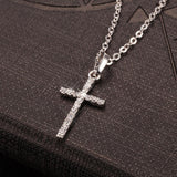 Gold Black Color Crystal Jesus Cross Pendant Necklace Jewelry for Men/Women