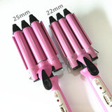White&Gray Professional Hair Waver Wave Curler Ceramic Hair Curling Iron 3 Barrel Clamp Wave Curler