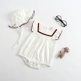 Baby Girls Rompers Newborn Baby Girls Long Sleeve Romper Hat Jumpsuit 2019 Spring Children Kids Outfit Clothes 2pcs Baby Romper