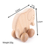 1pc Baby Toys Wooden Car BPA Free Beech Wood Teether Cartoon Organic Wooden Car Montessori Toys for Children Teething Nurse Gift