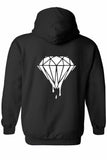 Men's/Unisex Zip-Up Hoodie Live The Diamond Life; "Diamond" Print