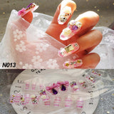 24Pcs Luxe Shining Rhinestone False Square Transparent Nails with Fake Art