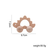 1pc Baby Toys Wooden Car BPA Free Beech Wood Teether Cartoon Organic Wooden Car Montessori Toys for Children Teething Nurse Gift