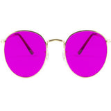 Retro Round  Sunglasses Light Therapy Glasses With 10 Colors Set  UV400 Party Favor