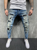 Black Denim Jeans Bulk Wholesale Color Skinny Ripped Men Casual Pants Custom Fall Men Jeans Pants