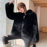 2021 New Arrival Genuine Fox Fur Jacket Women Fluffy Real Fox Fur Coat for Winter