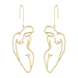 Unique Artsy Abstract Lady Breast Statement Hoop Earrings for Women Van Gogh Hollow Outline Body Earrings 2020 Femme Bijoux
