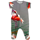 Footie - Short Sleeve - Flamingo
