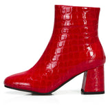 Snake Leather Women's Ankle Boots Autumn Winter Short Boots Women Shoes