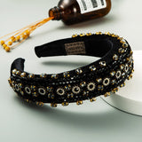 Baroque Hand Made Pearl Beading Gemstone Headband for Women