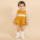 Matching Clothes for Newborn Infants-Smocking Romper Overalls