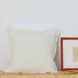 Cotton Linen Plain Cushion Cover 50x50cm Pillow Cover Ivory Mustard Green Blue Fringed for Home Decoration Bed Sofa Couch - shopwishi 