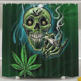 Leaf Weed Cool Skull Bath Curtains Bathroom Accessories Set