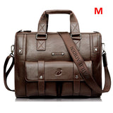 Men Leather Black Briefcase Business Handbag Messenger Bags