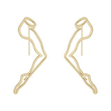 Unique Artsy Abstract Lady Breast Statement Hoop Earrings for Women Van Gogh Hollow Outline Body Earrings 2020 Femme Bijoux