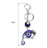 Evil Eye Metal Charm Key Chain15 Different Animal Styles Fashion Blue Pattern Tassel Pendant Key Ring for Men Women Jewelry