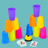 Stack Cup Game With Card Kids Educational Montessori Toys Intellectual Enlightenment Color Cognition Logic Training