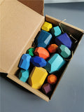 Wooden Rainbow Stacking Balance Stones for Kids Educations