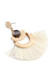 A8e2244 - Dangling Tassel Fan Drop Earrings
