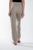 Striped Linen Pants With Elastic Legs