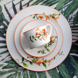 The American Dinnerware Set Azalea Bone China Steak Plate Soup Plate