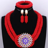Chunky Women Royal Blue African Beads Bridal Jewelry Sets for Wedding Nigerian Beads Necklace Earrings Bracelet Set of Jewelry