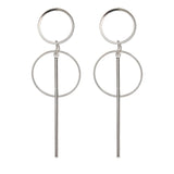 Round Shaped Golden Earrings Simple Metal Vintage Earrings