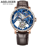 AGELOCER New Swiss Original Tourbillon Watch Men Power Reserve 80 Top Brand Luxury Skeleton Sapphire Clock Men Relogio Masculino