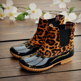 Custom the Rain Boot Leopard Women Waterproof Rubber PVC Rain Boot Stylish Safety Shoes Cheetah Boot for Women
