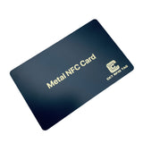 888 Bytes Blank Black Matte Metal NFC Card for Business NFC Card With Gold Silver Engraved Logo
