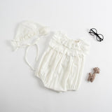 Baby Girls Rompers Newborn Baby Girls Long Sleeve Romper Hat Jumpsuit 2019 Spring Children Kids Outfit Clothes 2pcs Baby Romper